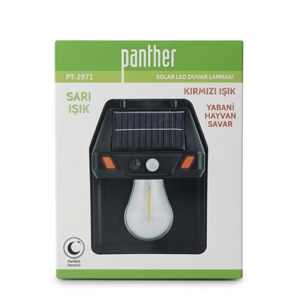 Panther Yabani Hayvan Savar Solar LED