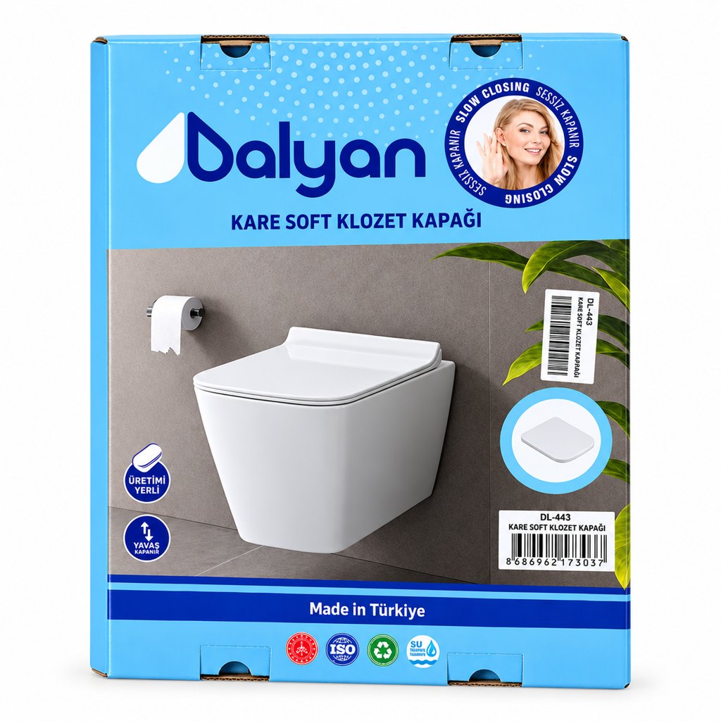 Dalyan Kare Soft (Yavaş Kapanan) Klozet Kapağı